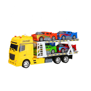 1:24 scala di attrito rimorchio <span class=keywords><strong>camion</strong></span> trasporto auto <span class=keywords><strong>giocattolo</strong></span> con 4 auto e la luce del suono - Product Image 1