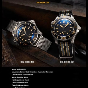 BG8001 Men Automatic <b>Watch</b> 42mm Titanium <b>Mechanical</b> Wristwatch Luminous 10ATM Waterproof Sapphire Ceramic Bezel - Product Image 6