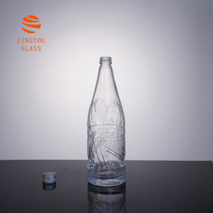 Botella de Vidrio de 700 ml, Botellas de Vino de Vidrio con Patrón Geométrico de Gran Capacidad, Adecuadas para Envasar Vodka, Whisky y Vino de Frutas - Product Image 5