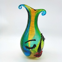 Dôme décoratif de vase de visage en verre d'art soufflé à la main pour l'artisanat en verre unique de maison ou de bureau