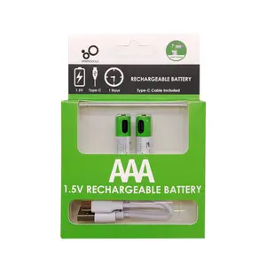 Yeni ürünler hızlı şarj şarj edilebilir tip C USB pil 750mWh 1.5V pil paketi AAA lityum İyon piller AA