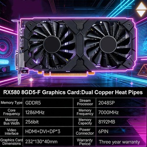 คอมพิวเตอร์ตั้งโต๊ะใหม่ 8GB GDDR5 PCIe พัดลมคู่ การ์ดจอเกมมิ่ง DisplayPort 580 2048SP ความเร็วคอร์ 7000MHz หน่วยความจำประสิทธิภาพสูง - Product Image 3