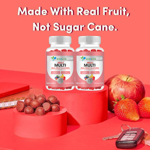 סוכריות גומי בטעם ריבת תות למבוגרים, ללא סוכר, תוסף תזונה לעיסה, 13 ויטמינים טבעיים, רכיבים מזון מלא. - Product Image 3