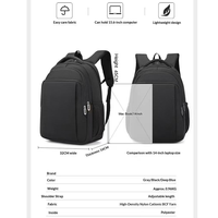 Sac à dos professionnel en nylon durable multi-poches, sac polyvalent pour étudiant, sacoche pour ordinateur portable, sac de voyage d'affaires et de loisirs