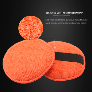 SPTA WF011 Tampon applicateur <span class=keywords><strong>de</strong></span> <span class=keywords><strong>cire</strong></span> en microfibre portable orange pour éliminer les traces <span class=keywords><strong>de</strong></span> peinture sans rayurer les surfaces - Product Image 4