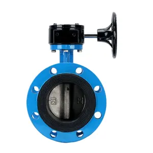 PN10/PN16 Ductile Cast Iron DI CI stainless steel EPDM seat industrial double flange butterfly valve with lever handle