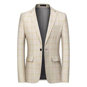 Haute qualité à la mode <span class=keywords><strong>costume</strong></span> hommes jeunesse Banquet décontracté affaires Plaid un bouton <span class=keywords><strong>costume</strong></span> veste mode grande taille <span class=keywords><strong>costume</strong></span> - Product Image 4