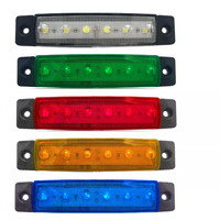 Luz lateral Superfina de 12V para camiones, 6 luces LED de señalización, luz azul, rojo, amarillo, verde, Blanca