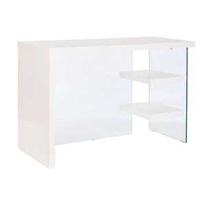 ESCRITORIO con MDF y VIDRIO TEMPLADO 120X50X76 BLANCO - Product Image 1
