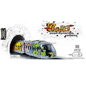 Treni RC 2.4G a due vie che simulano <span class=keywords><strong>la</strong></span> metropolitana, dotati di stazioni e ponti, giocattoli educativi per bambini - Product Image 2