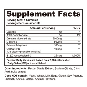 Private Label 5g <strong>Creatine</strong> <strong>Monohydrate</strong> Gummies Pre Workout <strong>Creatine</strong> Gummy for Muscle-building Sports - Product Image 2