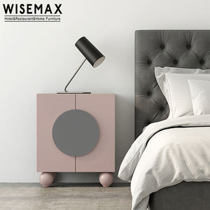 WISEMAX – meuble de chambre à coucher nordique, <span class=keywords><strong>Cube</strong></span>, cadre en bois massif, armoire de <span class=keywords><strong>chevet</strong></span>, rose, 2 tiroirs, table de nuit en bois pour la maison - Product Image 2