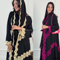 Nouvelle Tendance Abaya en Dentelle Grande Taille Respirante et Légère pour Femmes, Fabrication en Usine, Vêtements Décontractés, Vente en Gros, Ensemble Hijab 2 Pièces Islamique