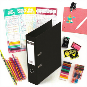 Classeur à levier en PVC opaque avec bord métallique et poignée, robuste, pour le rangement de documents de bureau - Product Image 2