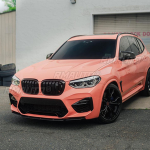 Front Bumper Spoiler Lip Gloss Black/Carbon Fiber Look Lower Splitter Guard Plate for BMW X3M X4M F97 F98 2019-2021 Car Styling - Product Image 6