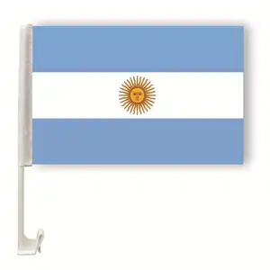 Factory Wholesale Polyester Argentina Car Flags Campaign Custom All Country National Cheap Price Car Window Flags With Pole