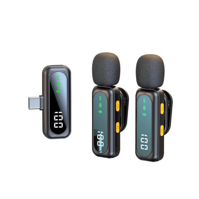 T90 Magnetic Wireless Lavalier Microphone with Noise Cancelling and Bluetooth Mini Mic for Outdoor Live Streaming Vlog Recording