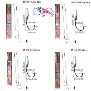 2 pièces <span class=keywords><strong>carpe</strong></span> pêche cheveux plates-formes tressé ligne fil acier crochet plates-formes de pêche Terminal attirail accessoires de pêche - Product Image 5