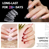 FZN mat PMMA pointe d'ongle couverture complète Gel souple cercueil presse ovale sur faux ongles facile à utiliser maison bricolage 500 pièces approvisionnement en vrac constructeur Uv Gel