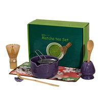 Service à thé matcha de style japonais 8 pièces, bol à matcha transfrontalier, fouet à thé cent brins, ensemble de thé en céramique pour le thé