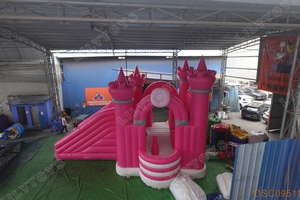 Castillo Inflable Rosa, Alquiler <span class=keywords><strong>de</strong></span> Inflables Comerciales para Eventos, para Niñas, Princesas y Reinas - Product Image 4