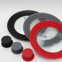 Couvercle de remplacement universel en silicone pour casseroles de 10 \ "11 \" 12 \ "de diamètre Couvercle en verre trempé en fonte