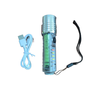 NOUVELLE Lampe torche LED blanche à zoom longue portée, transparente, fluorescente, avec clip magnétique, lumière tactique, lampe de poche puissante pour l'extérieur