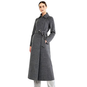 Manteau long à col montant et ceinture pour femme, 10% laine <span class=keywords><strong>d</strong></span>'<span class=keywords><strong>alpaga</strong></span>, 90% laine mérinos australienne, manteau en laine double face de qualité supérieure - Product Image 1
