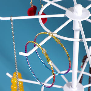 보석 디스플레이 쇼케이스 <span class=keywords><strong>2</strong></span> 계층 회전 장식 목걸이 팔찌 랙 보석 홀더 스탠드 디스플레이 - Product Image 4