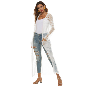 Custom Latest Design Ladies Long Casual Beach <strong>Maxi</strong> Kimono <strong>Cardigan</strong> With Pockets Cover up - Product Image 5