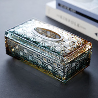 Luxus moderne Jade Gold Glas Tissue Box für Home Desktop High-End Hotel Servietten halter Lagerung dekorative Funktion umwelt freundlich