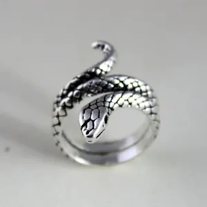 Tête D'animaux en gros Bijoux En Argent Réglable Thaïlande Serpent Bague