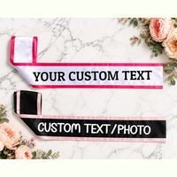 Écharpe de cérémonie personnalisée en satin avec broderie de texte et logo pour mariage, baby shower, concours – Vente en gros