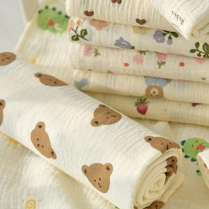 Étiquette personnalisée mousseline douce bambou gaze de coton tissu Wrap bébé tenir couverture de couette couverture <span class=keywords><strong>nouveau</strong></span>-<span class=keywords><strong>né</strong></span> bébé emmailloter couverture - Product Image 3