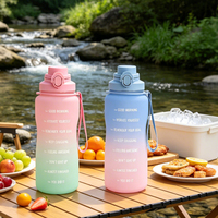 Bouteille d'eau de sport grande capacité à large ouverture en PETG/Tritan/SK, sans BPA, étanche, écologique, avec couvercle à clapet pour boire directement