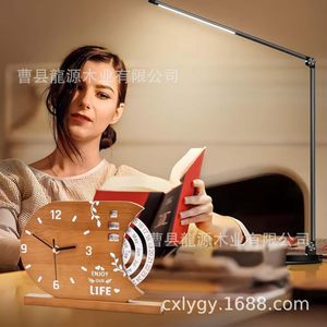 Wooden Laser Engraved Perpetual Calendar <b>Clock</b> Geometric Modern Design <b>Battery</b> Powered Desktop Office Home Decor - Product Image 4