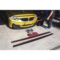 Extensions de jupes latérales en fibre de carbone pour pare-chocs BMW M4 F82 F83 14-17