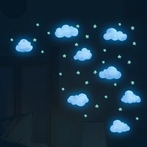 Decorazione Baby Room nuvola autoadesiva con stella incandescente adesivo da parete - Product Image 1