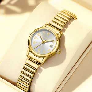 LIGE ST6726 Piccolo Orologio Dorato da Donna con Calendario, Quadrante Arabo, Acciaio Inossidabile, Formato 12/24 Ore, Impermeabile, Regalo per Ragazze - Product Image 1