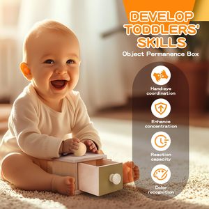 <span class=keywords><strong>Giocattoli</strong></span> Montessori per Neonati 0-<span class=keywords><strong>6</strong></span> <span class=keywords><strong>Mesi</strong></span>, Set Educativo <span class=keywords><strong>6</strong></span> in 1 con Tamburo Rotante, Scatola della Permanenza, Rullo per Neonati, Specchio per il Tempo sulla Pancia - Product Image 3