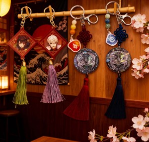 Kpop Thợ Săn Quỷ phim hoạt hình Acrylic Keychain 2 cái/bộ hai mặt in hình trái tim xu hướng thời trang rumi Mira người hâm mộ bộ sưu tập - Product Image 3