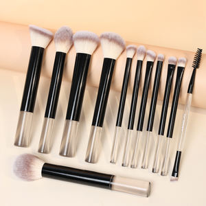 Juego de <span class=keywords><strong>Brochas</strong></span> de Maquillaje de Alta Calidad OEM ODM, 20 Piezas, Veganas, con 3 Tonos de Fibra Sintética, Brocha para Base, Aluminio Negro, ABS - Product Image 1
