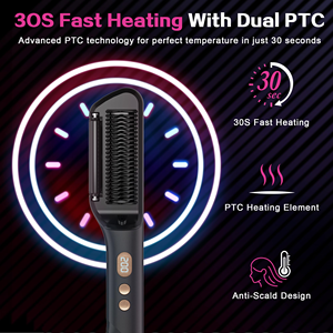 แปรงยืดผมไฟฟ้า เซรามิค ปรับอุณหภูมิได้ 30W KD-389 ดูแลเส้นผมด้วยประจุลบ - Product Image 4