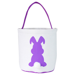Manufacturer Easter Hunting Game Decoration Canvas Candy Bag Bunny Kids Baskets Rabbit Easter Bucket