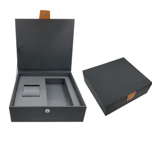High Quality Silver PU Leather Cover Wooden Big Set Watch Packaging Box With Magnetic Close Design Factory Cheaper Price