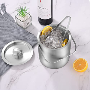 Seau à glace isotherme en acier inoxydable à double paroi de 1,3 L pour champagne et bière, vente directe usine - Product Image 4
