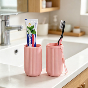 Travel Toothbrush Case With Hanging Rope Foldable Plastic Toothbrush Holder For Portable Use - Product Image 2