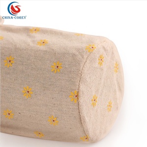 Bolsas de muselina de algodón calico de alta calidad con cordón de fondo redondo, con impresión de logotipo - Product Image 6