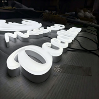 Lettres en acier inoxydable rétroéclairées personnalisées, lettres en relief 3D, enseigne publicitaire et décorative murale avec face en acrylique, installation facile