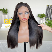 Pelucas de cabello humano virgen vietnamita de corte Romo doble dibujado 20 pulgadas 13x4 frente de encaje Perruque SDD peluca recta de hueso de Vietnam